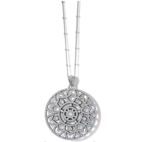 Brighton Illumina Fiori Flori Necklace Silver Crystals JM7191 $188 NWT - Picture 3 of 4